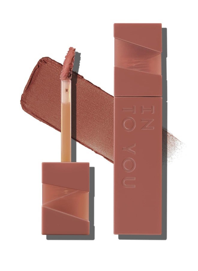 انتو أحمر شفاه INTO YOU Matte Velvet Lip Stain طويل الأمد ومقاوم للماء، ملمع شفاه مرطب للنساء (L-Nu01) - Image 1